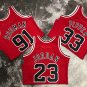#91 Rodman Bulls 1997-98 M&N heat pressed jersey red