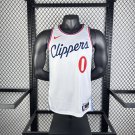 25th season Clippers home white No. 0 Westbrook