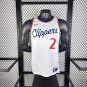 25th season Clippers home white No. 2 Leonard