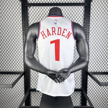 25th season Clippers home white No.1 Harden