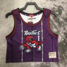 M&N #1 Mcgrady Raptors Women's navel exposed jersey purple (heat pressed)