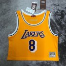 M&N #8 Kobe bryant Lakers Women's navel exposed jersey yellow (heat pressed)