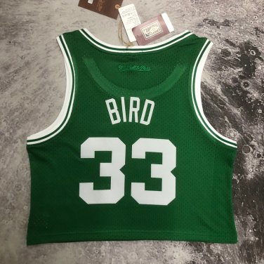 M&N #33 Brid Celtics Women's navel exposed jersey green (heat pressed)
