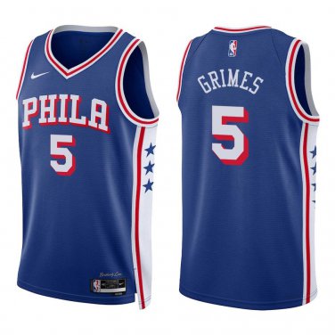 76ers #5 Quentin Grimes Royal Blue Swingman Jersey