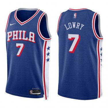 76ers #7 Kyle Lowry Royal Blue Swingman Jersey