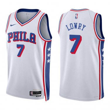 76ers #7 Kyle Lowry White Swingman Jersey