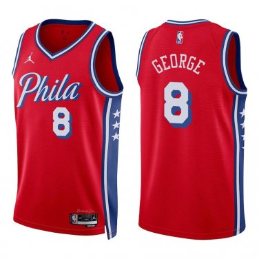 76ers #8 Paul George Red Swingman Jersey