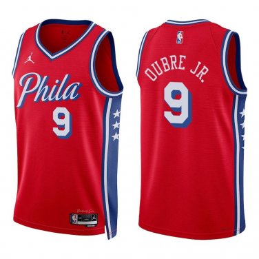 76ers #9 Kelly Oubre Jr. Red Swingman Jersey