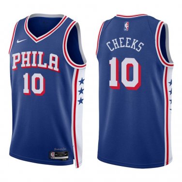 76ers #10 Maurice Cheeks Royal Blue Swingman Jersey