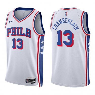 76ers #13 Wilt Chamberlain White Swingman Jersey
