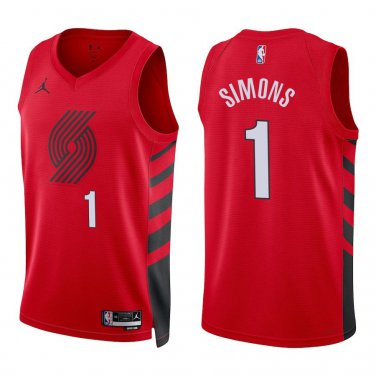 Blazers #1 Anfernee Simons Red Statement Swingman Jersey
