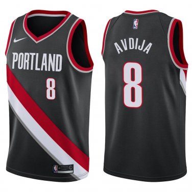 Blazers #8 Deni Avdija Black Swingman Jersey