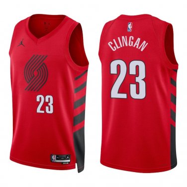 Blazers #23 Donovan Clingan Red Statement Swingman Jersey