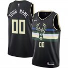 Bucks #00 Custom Name And Number Black Swingman Jersey