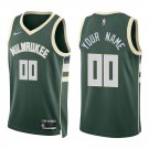 Bucks #00 Custom Name And Number Green Swingman Jersey
