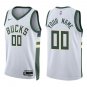 Bucks #00 Custom Name And Number White Swingman Jersey