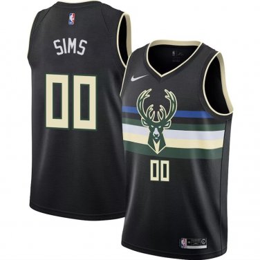 Bucks #00 Jericho Sims Black Swingman Jersey