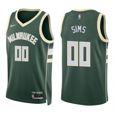 Bucks #00 Jericho Sims Green Swingman Jersey