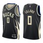 Bucks #0 Damian Lillard Black Statement Swingman Jersey