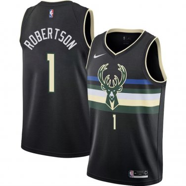 Bucks #1 Oscar Robertson Black Swingman Jersey