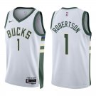 Bucks #1 Oscar Robertson White Swingman Jersey