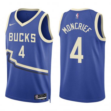 Bucks #4 Sidney Moncrief Royal Blue Swingman Jersey