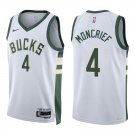 Bucks #4 Sidney Moncrief White Swingman Jersey