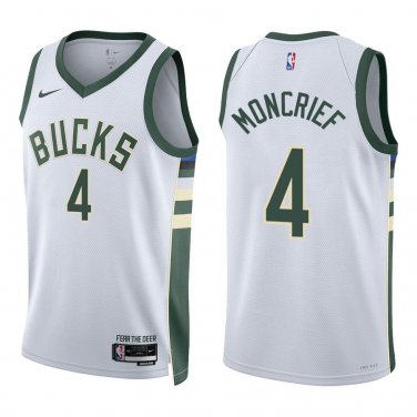 Bucks #4 Sidney Moncrief White Swingman Jersey