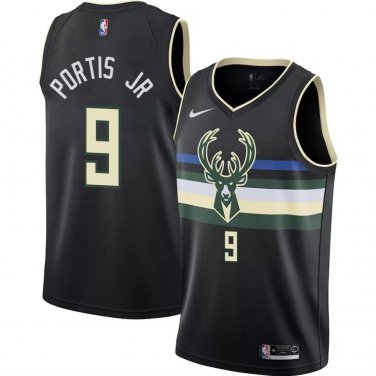 Bucks #9 Bobby Portis Black Swingman Jersey