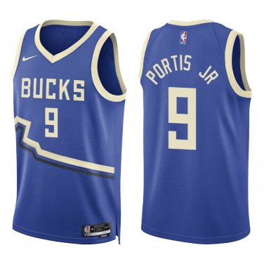Bucks #9 Bobby Portis Royal Blue Swingman Jersey