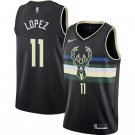 Bucks #11 Brook Lopez Black Swingman Jersey