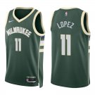 Bucks #11 Brook Lopez Green Swingman Jersey