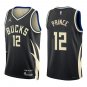 Bucks #12 Taurean Prince Black Statement Swingman Jersey