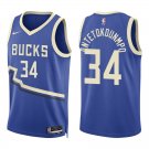 Bucks #34 Giannis Antetokounmpo Royal Blue Swingman Jersey