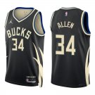Bucks #34 Ray Allen Black Statement Swingman Jersey