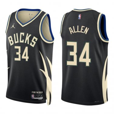 Bucks #34 Ray Allen Black Statement Swingman Jersey