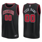 Bulls #00 Custom Name And Number Black Swingman Jersey