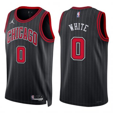Bulls #0 Coby White Black Stripes Swingman Jersey