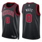 Bulls #0 Coby White Black Stripes Swingman Jersey