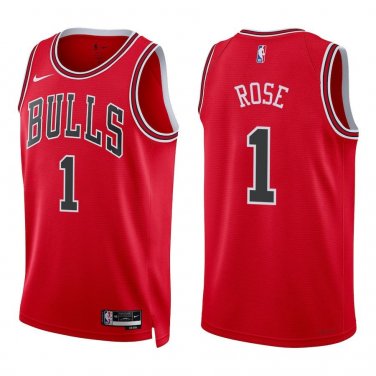 Bulls #1 Derrick Rose Red Swingman Jersey