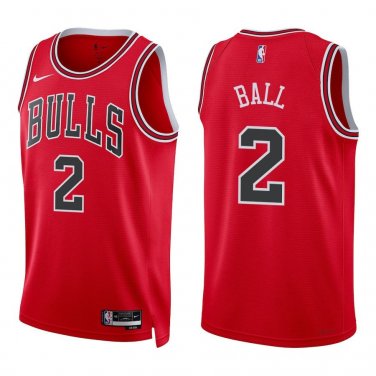 Bulls #2 Lonzo Ball Red Swingman Jersey