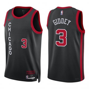Bulls #3 Josh Giddey Black City Swingman Jersey
