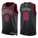 Bulls #9 Nikola Vucevic Black Stripes Swingman Jersey