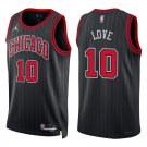 Bulls #10 Bob Love Black Stripes Swingman Jersey
