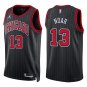 Bulls #13 Joakim Noah Black Stripes Swingman Jersey