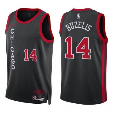 Bulls #14 Matas Buzelis Black City Swingman Jersey