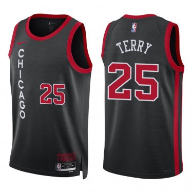 Bulls #25 Dalen Terry Black City Swingman Jersey