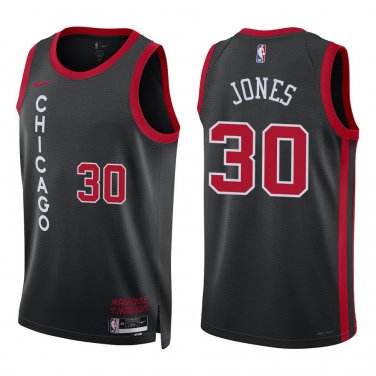 Bulls #30 Tre Jones Black City Swingman Jersey