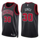 Bulls #30 Tre Jones Black Stripes Swingman Jersey