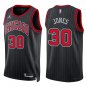 Bulls #30 Tre Jones Black Stripes Swingman Jersey
